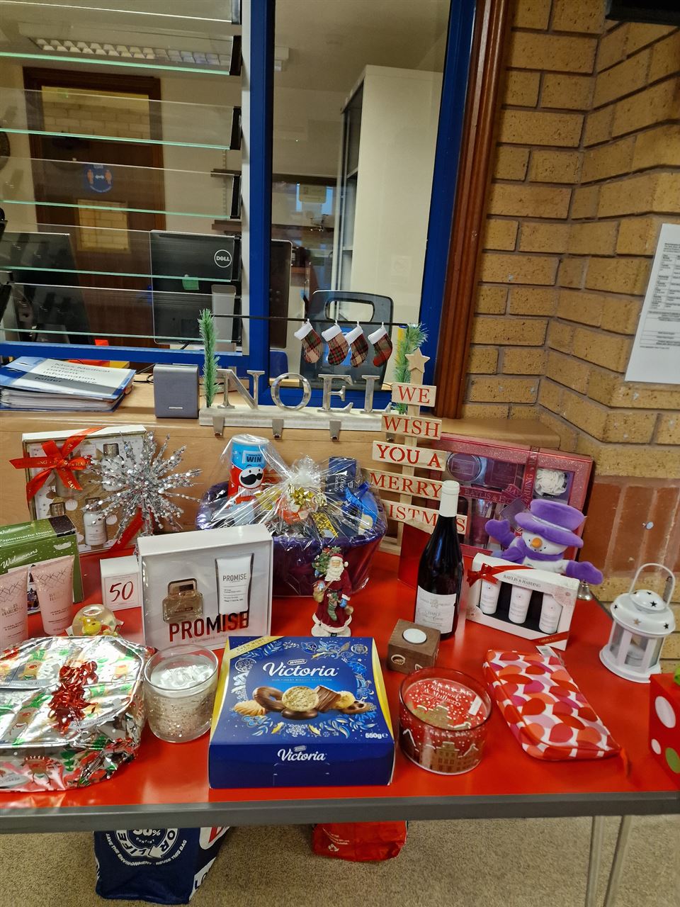 Prizes on a table